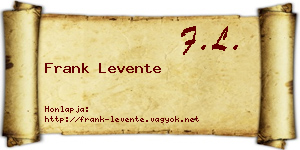 Frank Levente névjegykártya
